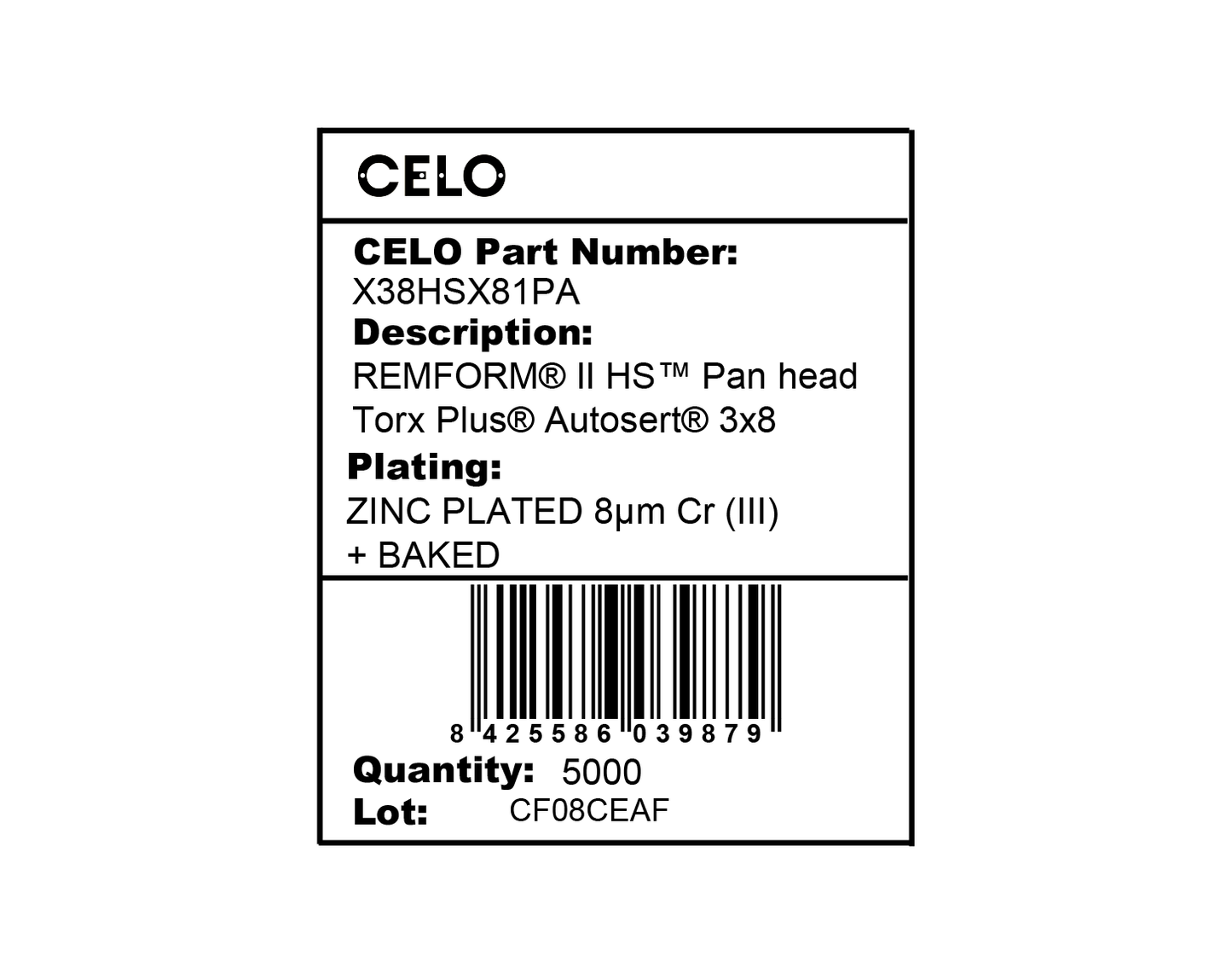 REMFORM® II HS™ Licensed screw, Pan head TORX PLUS® AUTOSERT®, INOX A2